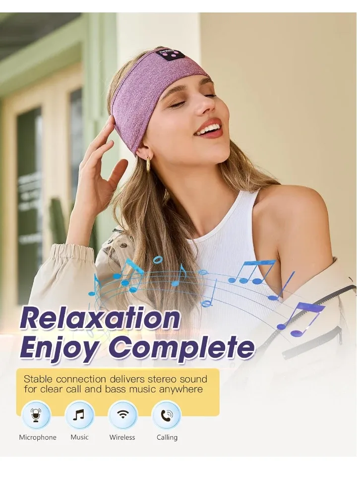 Hand Free Call and Stereo Music Hand Band, Yoga, Cycling, Sleep image indicator(2)