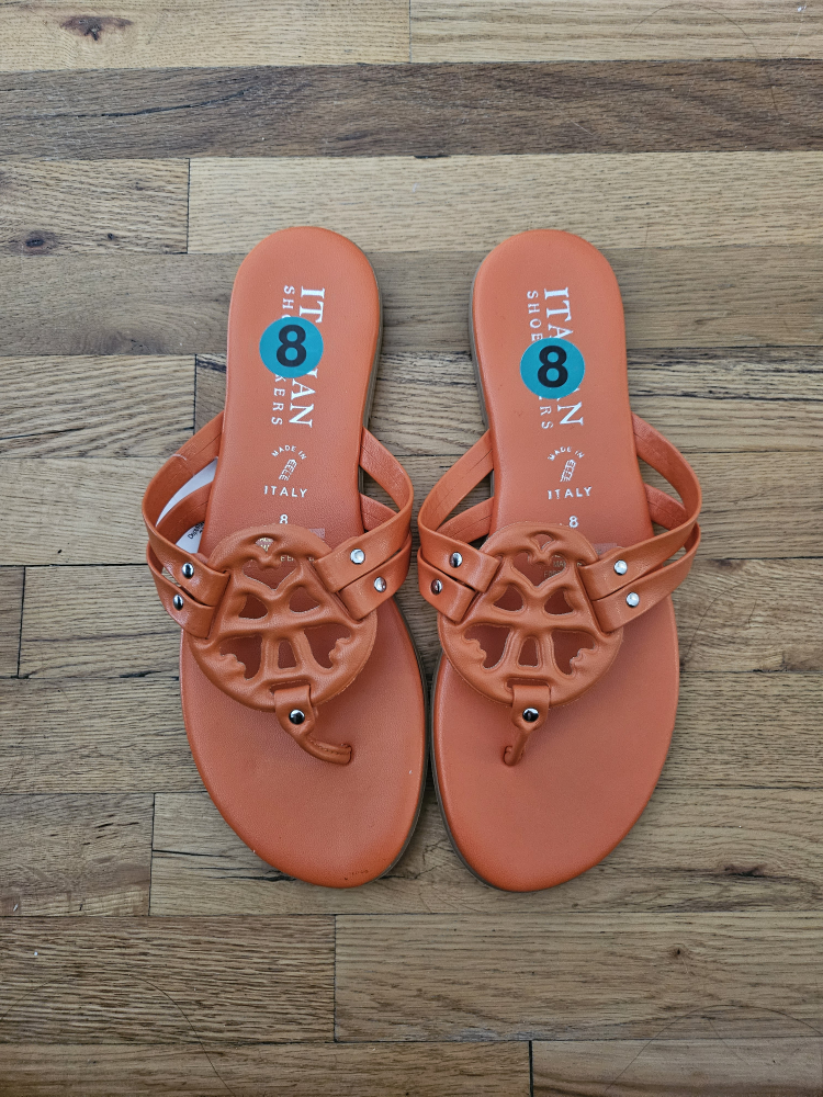 Sandales Italien Shoes pointure 8 orange - Neuf! - photo 2
