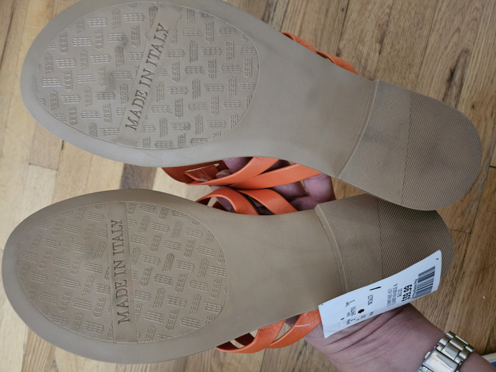 Sandales Italien Shoes pointure 8 orange - Neuf! - photo 3