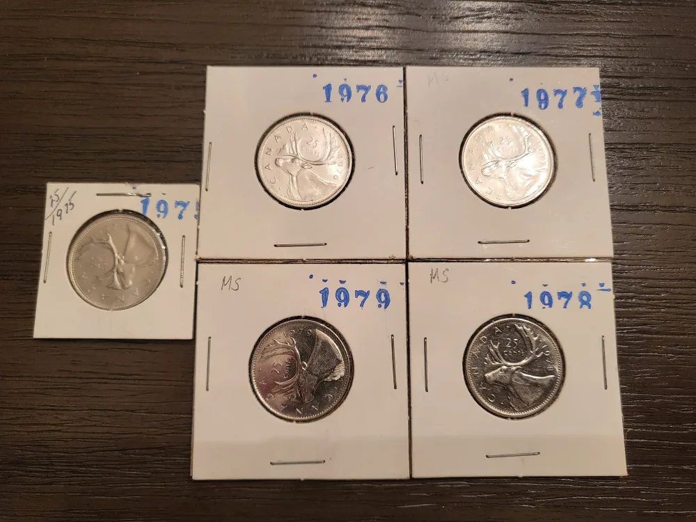 Vintage Canadian Quarter Collection (1975-1979) image indicator(2)