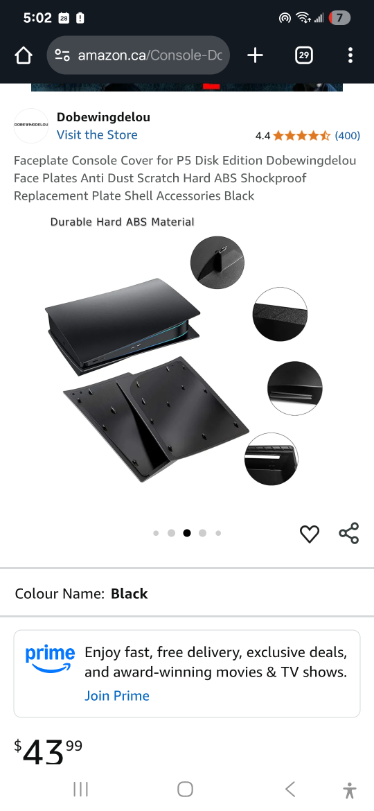 Dobewingdelou PS5 Disk Edition Faceplate - Black - photo 2