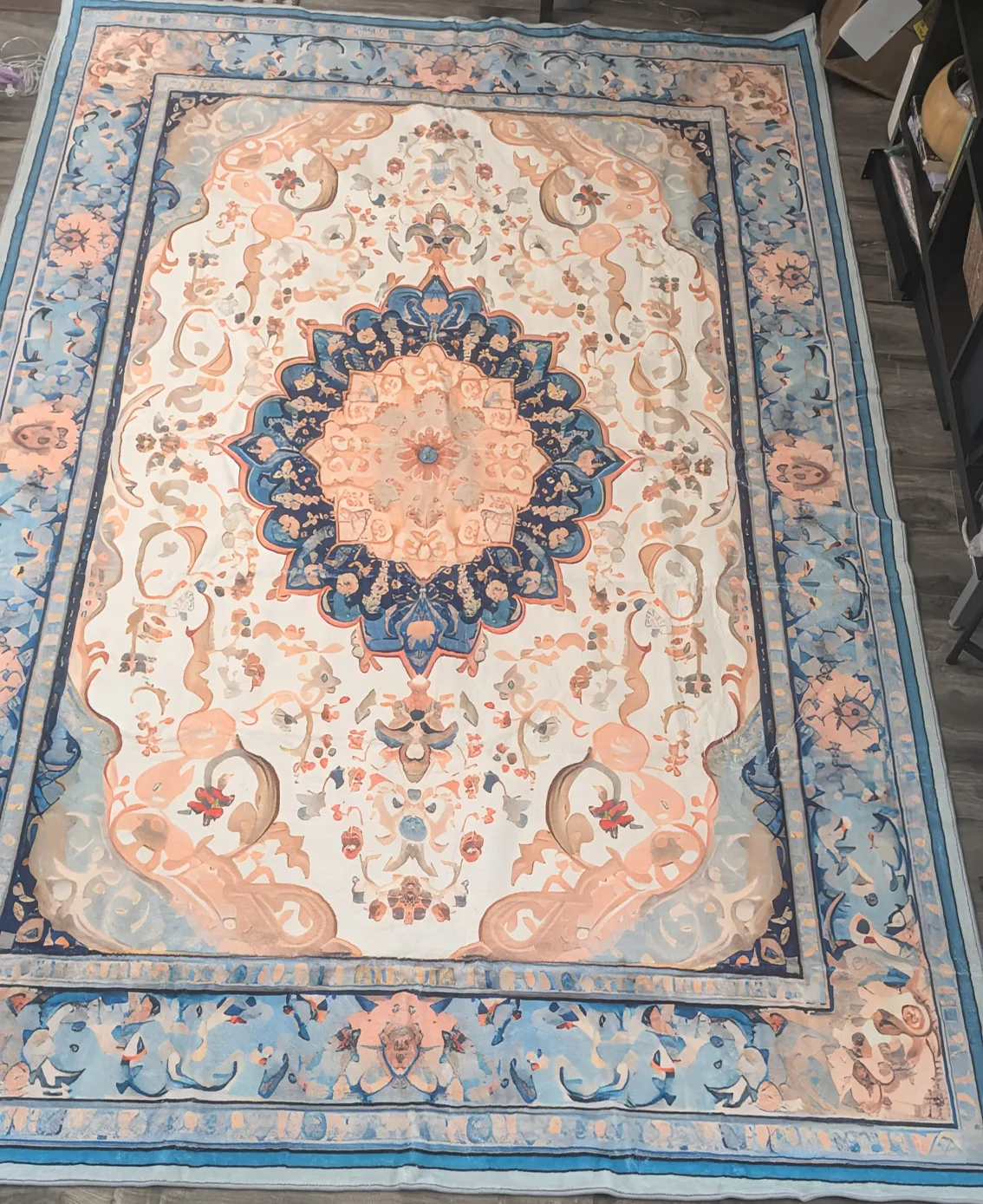 Large Area Rug - Floral Pattern 6.5 ft x 9.8 ft thumbnail