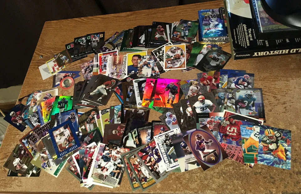 Large Collection of 247 Football Cards inserts Chrome stars thumbnail
