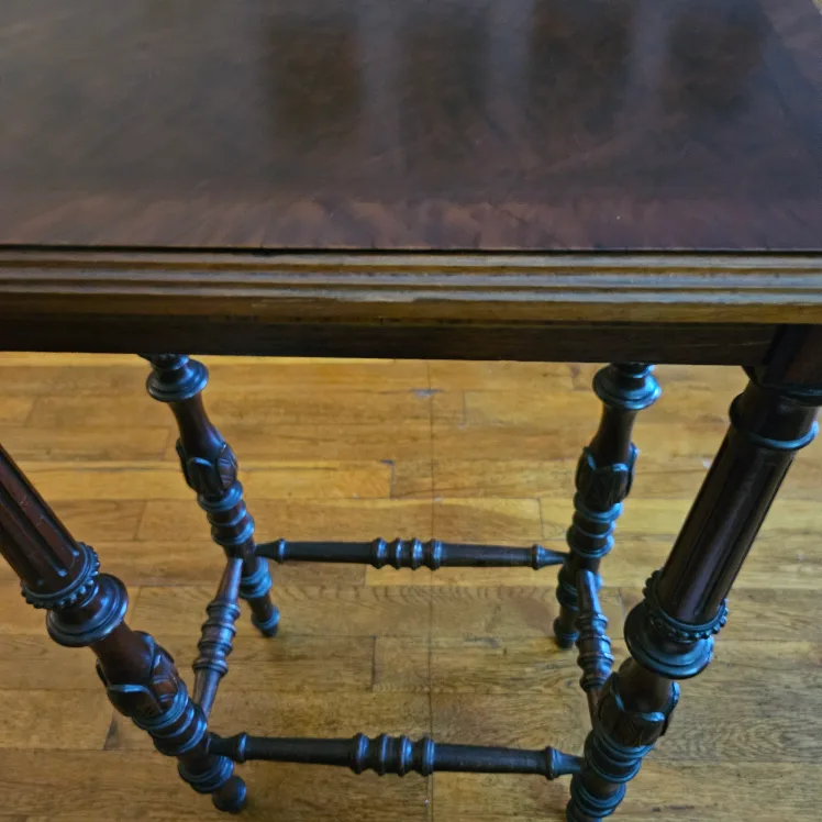 Antique Wood Ooak Side Table thumbnail
