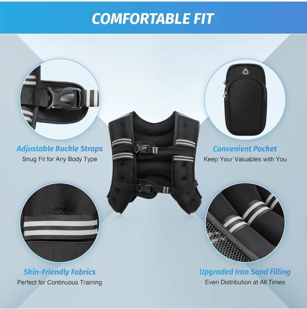 ZELUS  Weighted Vest with Pocket - 30lbs image indicator(2)