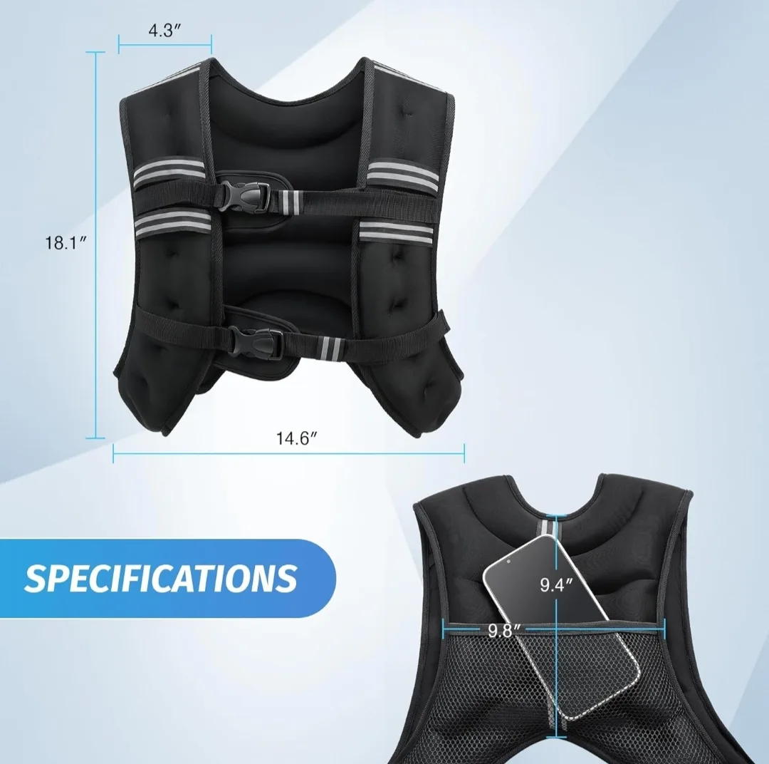 ZELUS  Weighted Vest with Pocket - 30lbs image indicator(3)