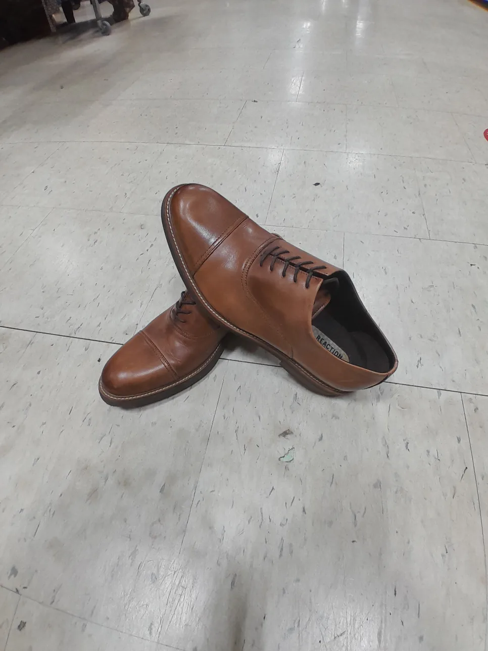 Kenneth Cole Reaction Brown Leather Dress Shoes Size 11 thumbnail