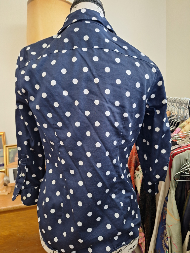 Tiranti Navy Blue Polka Dot Blouse - photo 2