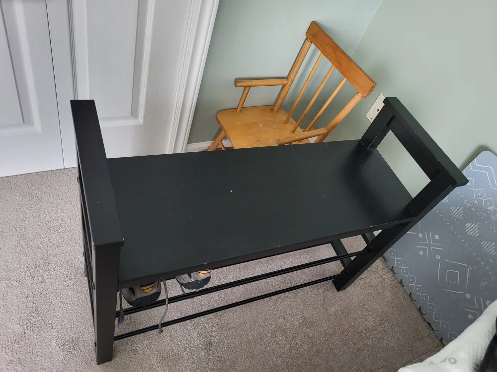 Black Entryway Bench with Shoe Storage thumbnail