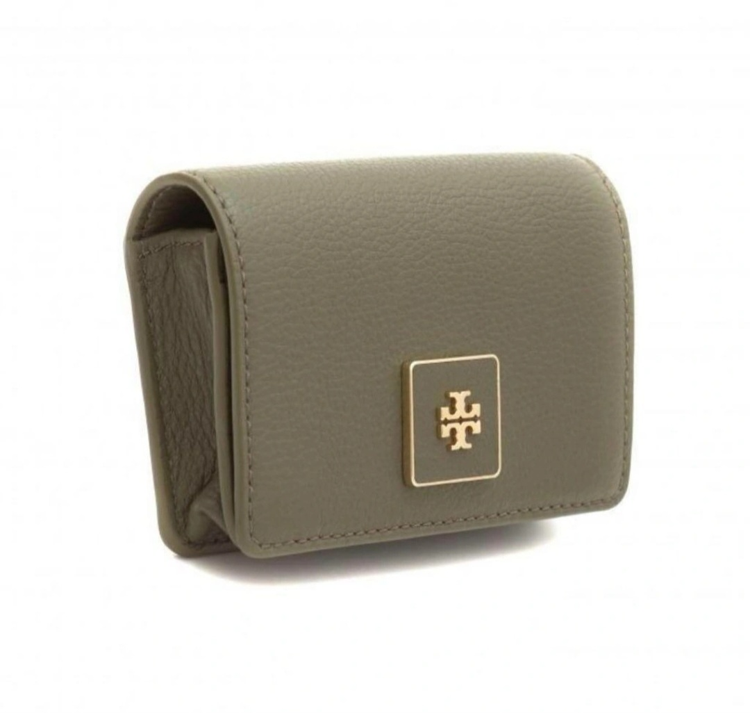 Tory Burch Leather Card Case - Olive Green