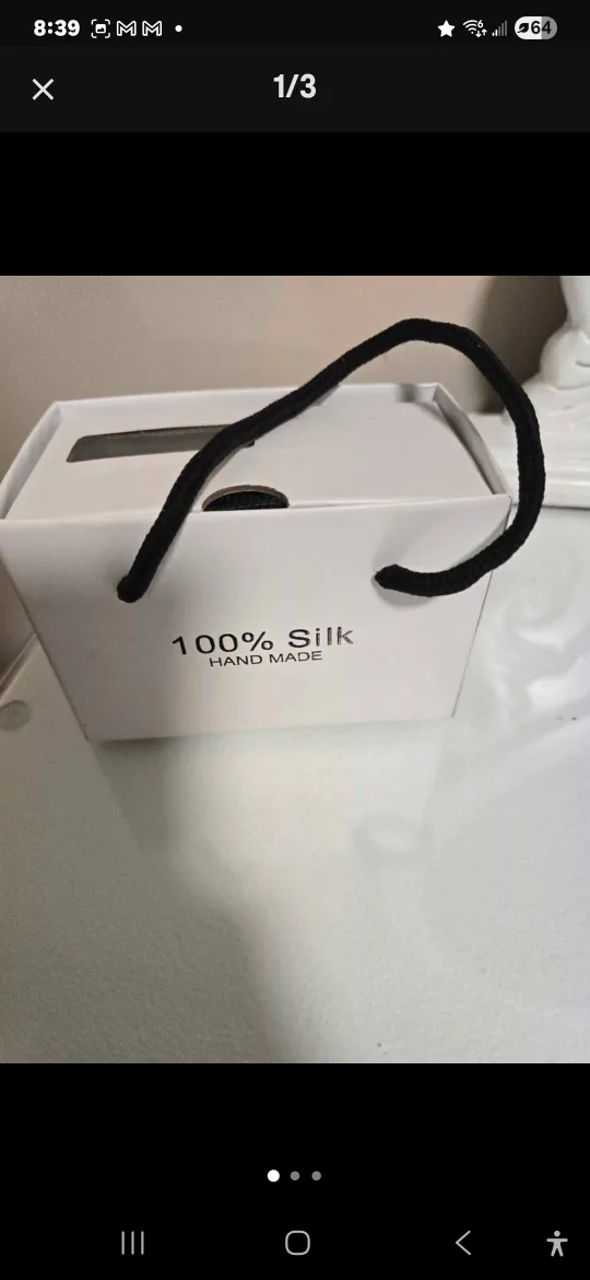 100% Silk Handmade Tie & Cufflink Set - New in Box thumbnail