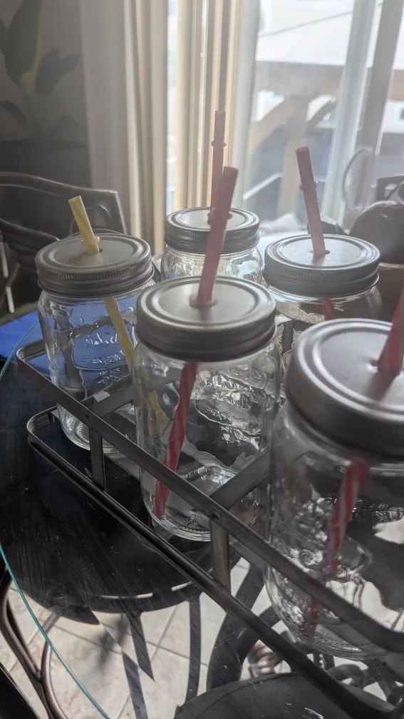 6 Mason Jar Set with Straws & Carrier🇨🇦 image indicator(2)