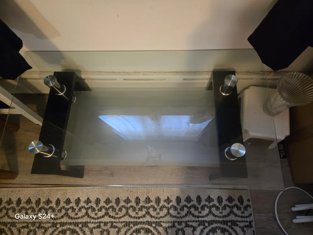 Glass Top Coffee Table - Black Legs image indicator(2)