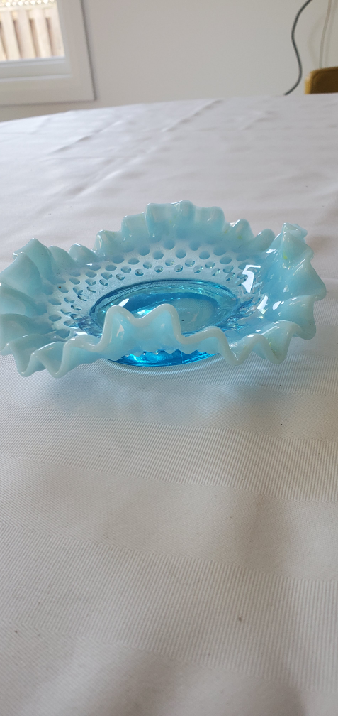 Vintage Fenton Blue Hobnail Bowl - photo 2