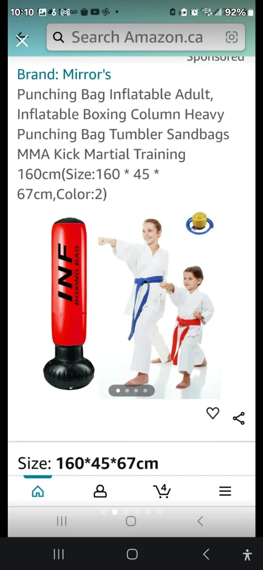 INF Boxing Bag Inflatable Adult, Red image indicator(2)