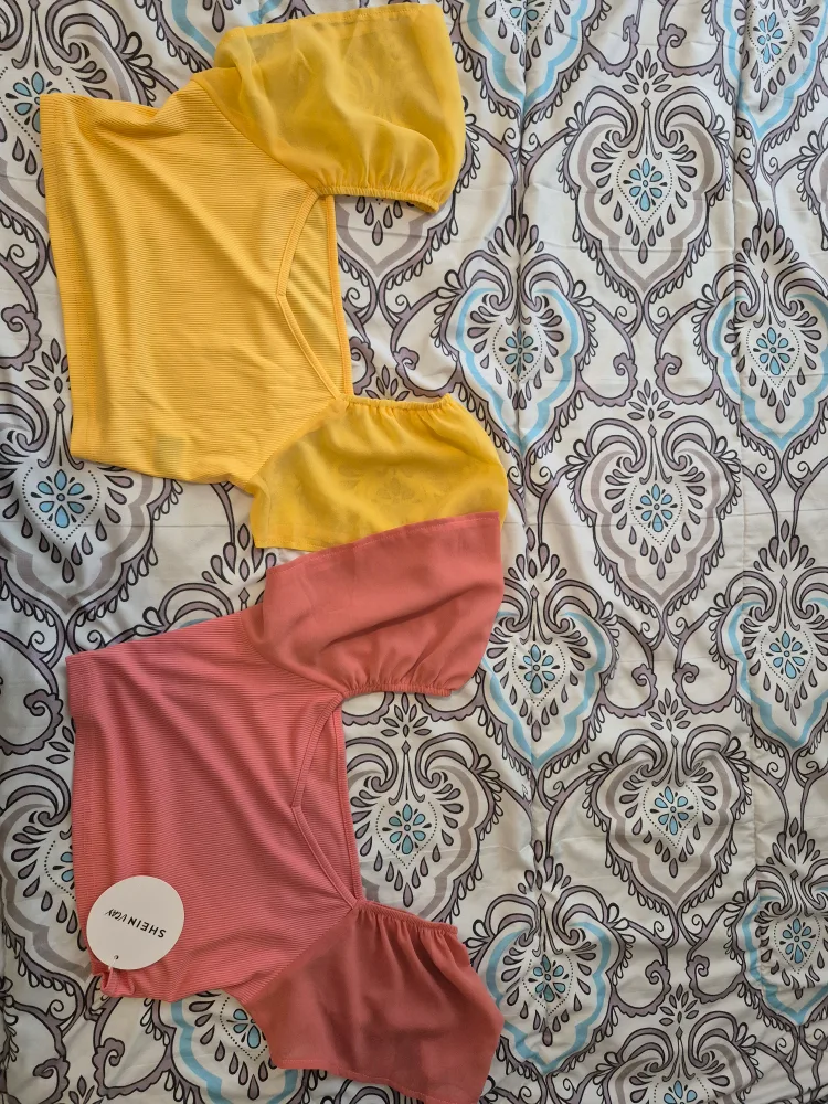 Shein XS Yellow & Pink Tops thumbnail