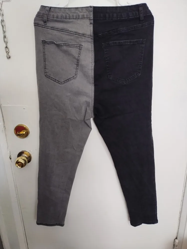 Two-Tone Jeans - Black & Grey denim pants image indicator(2)