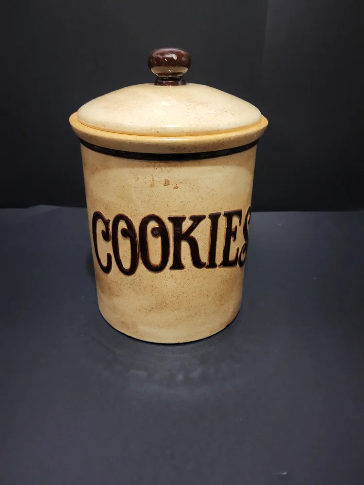 Vintage Ceramic Cookie Jar with Lid thumbnail