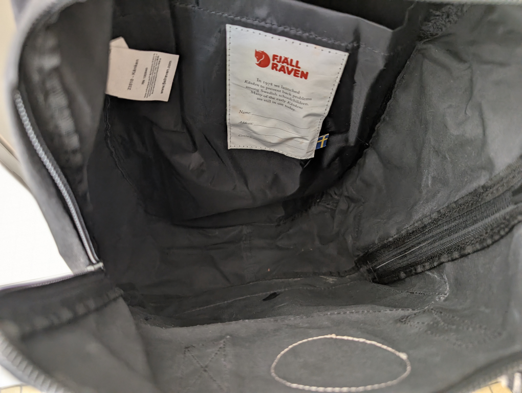 Fjallraven Kanken Backpack - Dark Grey, striped handles - photo 2