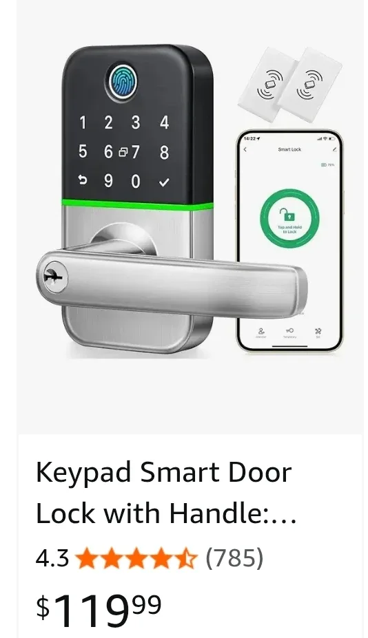 Kucacci Keypad Smart Door Lock with Handle - New thumbnail