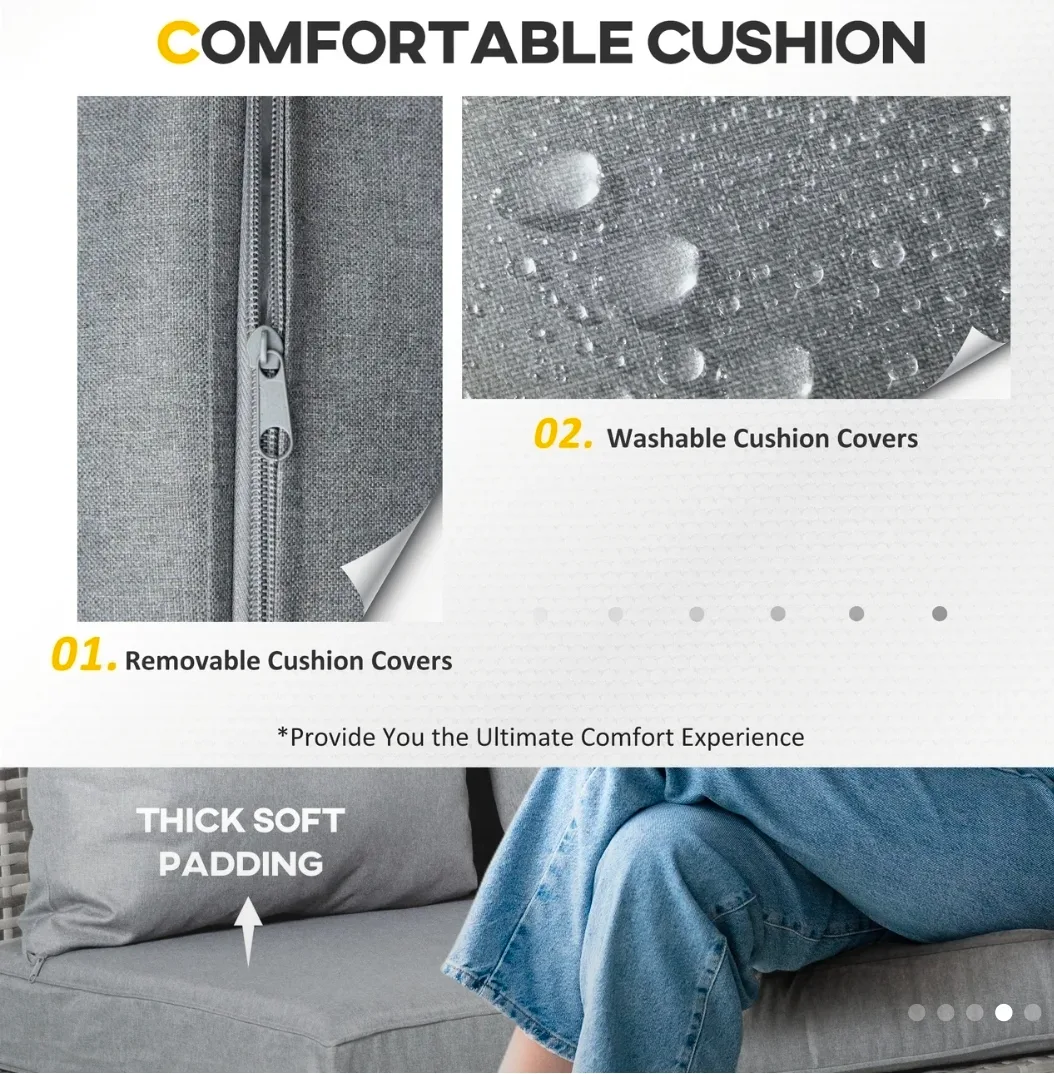 Brand new 5pc Wicker Outdoor Patio Conversation Set - Grey image indicator(5)