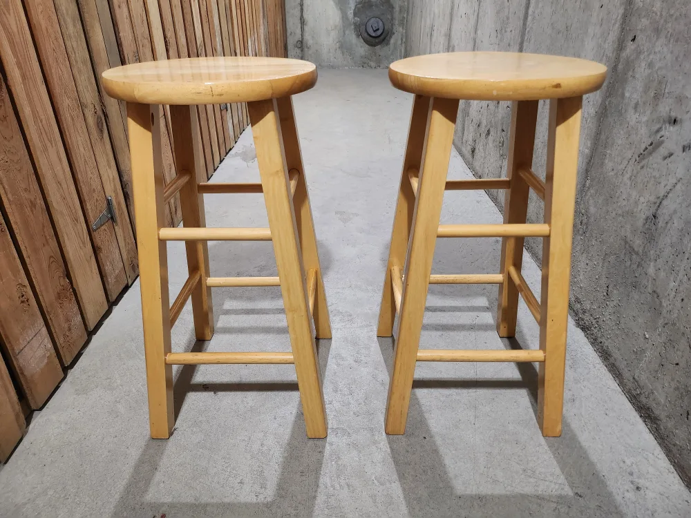 Pair of Wooden Stools thumbnail