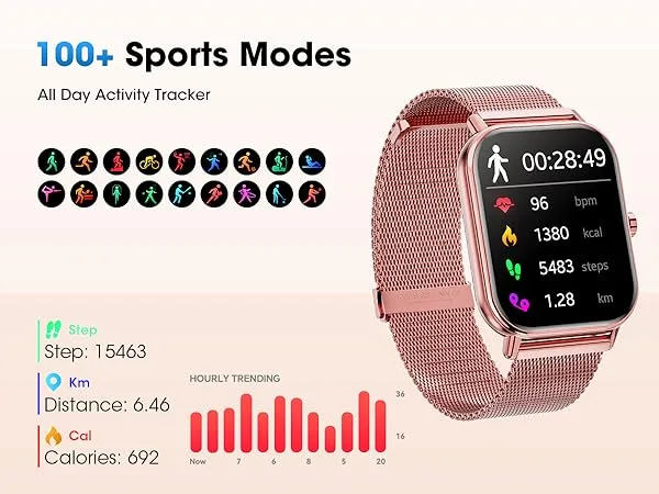 Rose Gold Smart Watch with Activity Tracker image indicator(3)