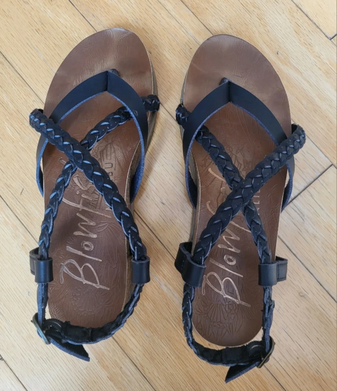 ❣️ New Blowfish Foxtail Black Vegan Leather Sandals size 6 image indicator(8)