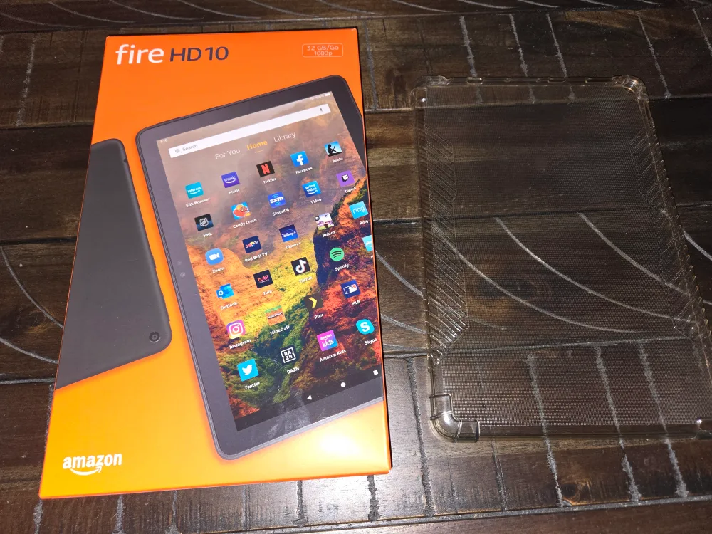 Fire HD 10 Tablet (11th gen) New Open Box w Clear Case thumbnail