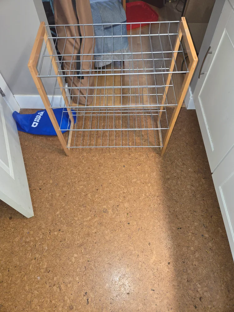 Wooden & Metal 2-Tier Shoe Rack thumbnail
