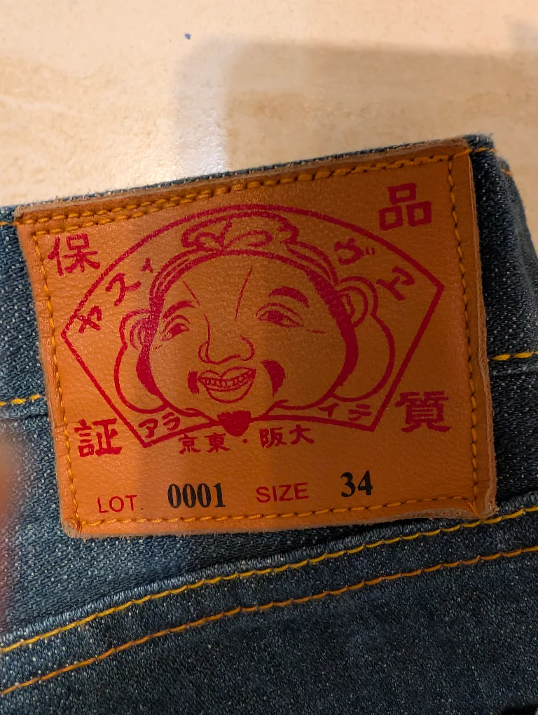 Evisu Jeans Size 34" x 29 1/2" - Iconic Seagull Embroidered Logo image indicator(3)