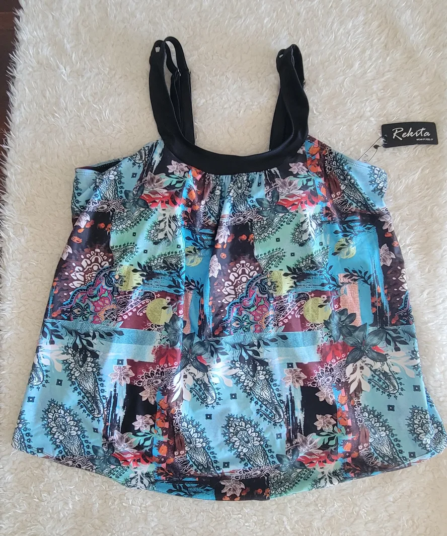 BNWT - Flowy Tankini Swimsuit Top - XX-Large image indicator(2)