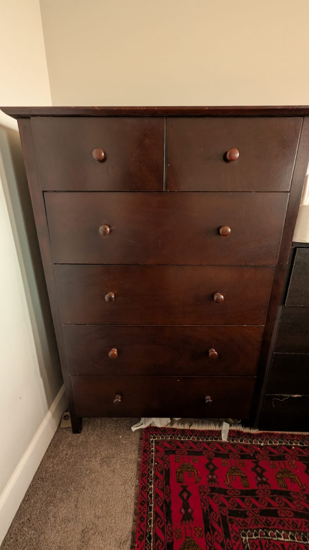 Dark Brown Wooden Dresser