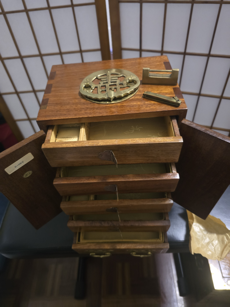 Vintage Wooden Korean Jewelry Box Cabinet - photo 4