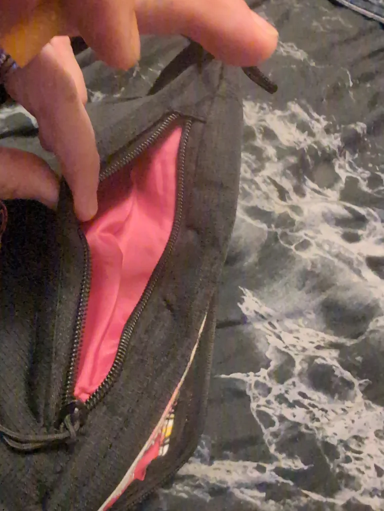 Black Sling Bag with Pink Floral Design thumbnail