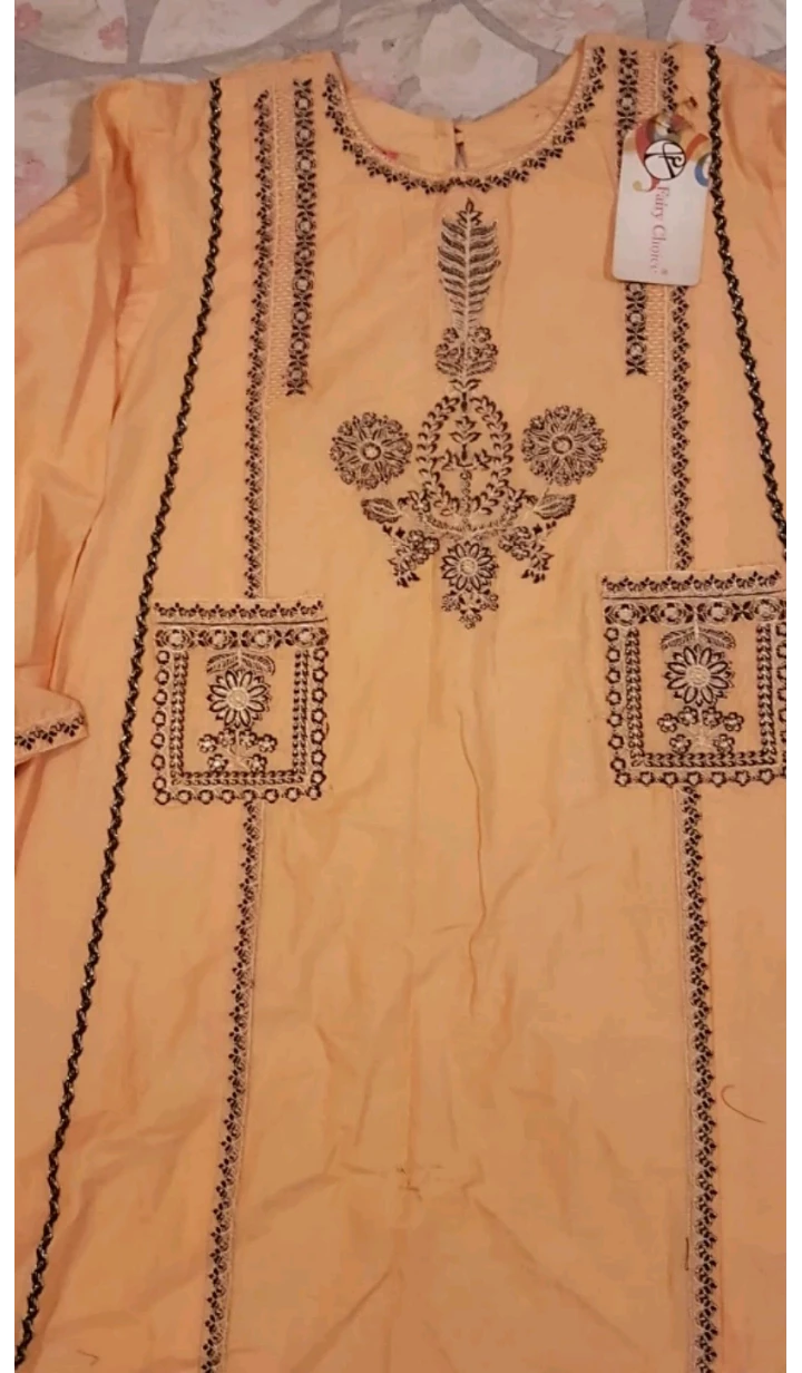 Peach Embroidered Salwar Kameez - New with Tags - photo 2