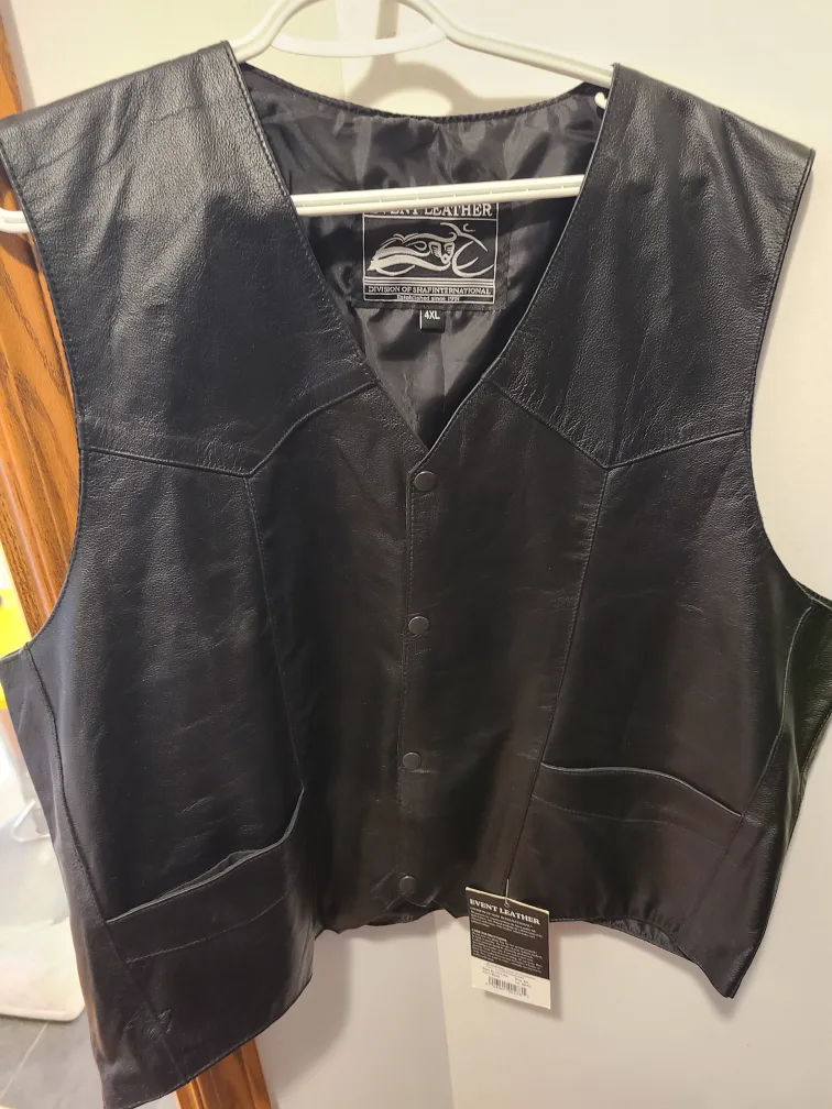 Event Leather Motorcycle Vest - Size 4XL thumbnail