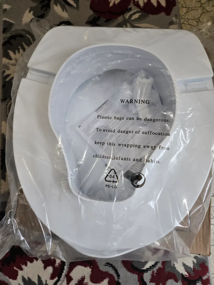 NEW in Box, 4" Toilet Seat Risers for Seniors with Lid ...sealed image indicator(3)
