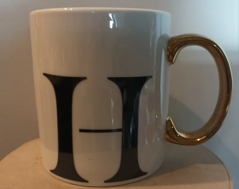 Indigo 'H' Mug with Gold Handle (New) thumbnail