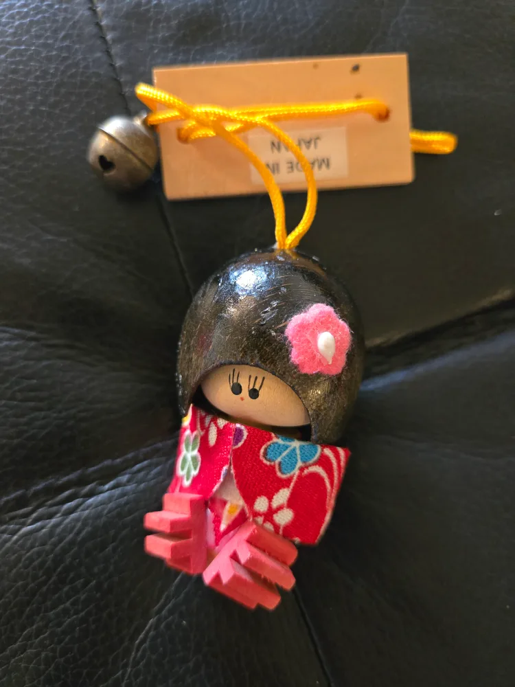 Kokeshi Doll Ornament, Made in Japan thumbnail