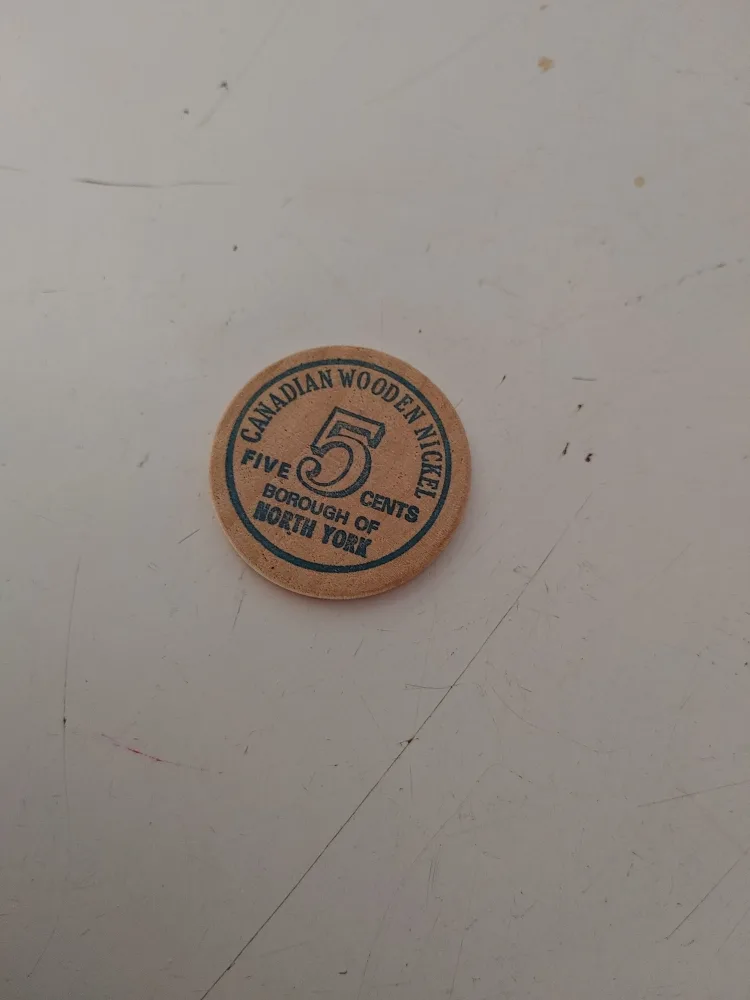 North York Wooden Nickel - 5 Cents thumbnail