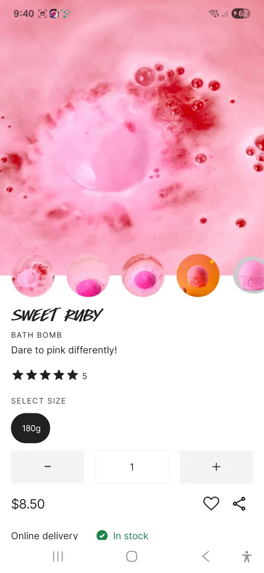 Lush Sweet Ruby Bath Bomb - 180g thumbnail