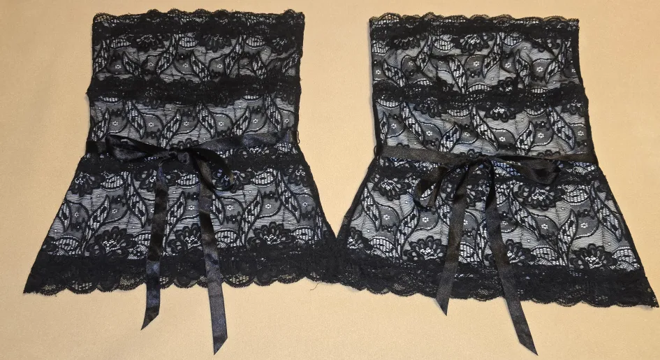 Black Lace Top with Ribbon - Size Small thumbnail