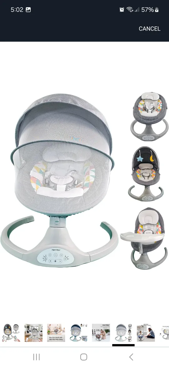 New A motorized baby swing with settings remote control thumbnail