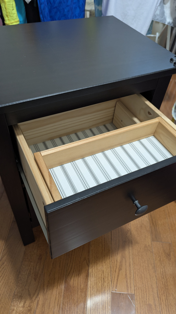 Ikea Black 2-Drawer Nightstand - photo 5