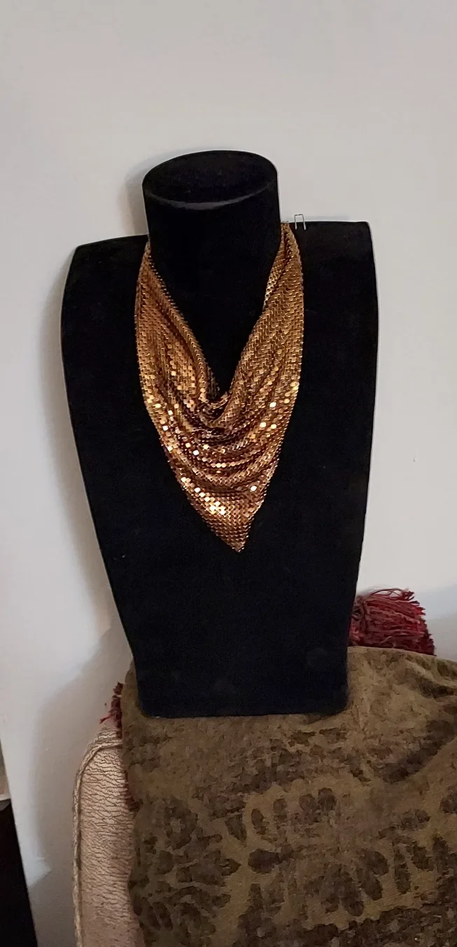 Vintage Mesh Scarf Necklace Whiting and Bavis thumbnail