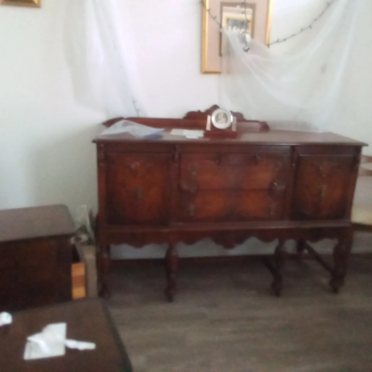 Antique Wood Sideboard thumbnail