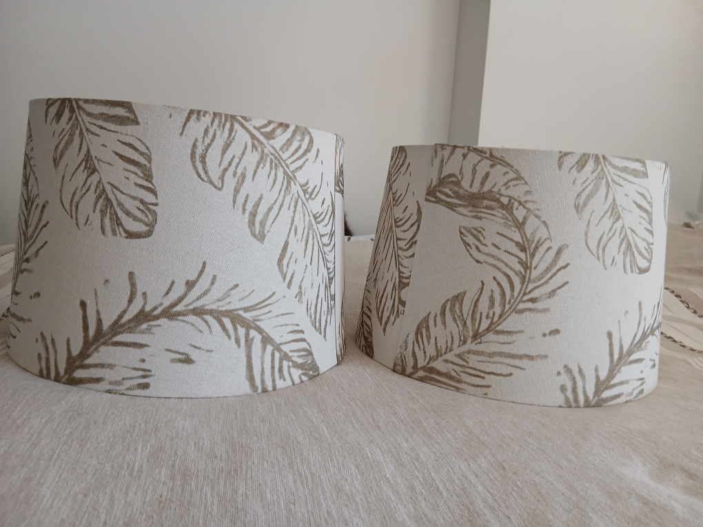 2 Leaf Print Lamp Shades