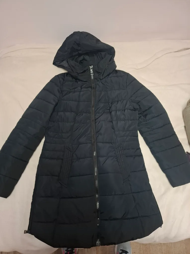 Next Black Puffer Coat - Size 12 thumbnail