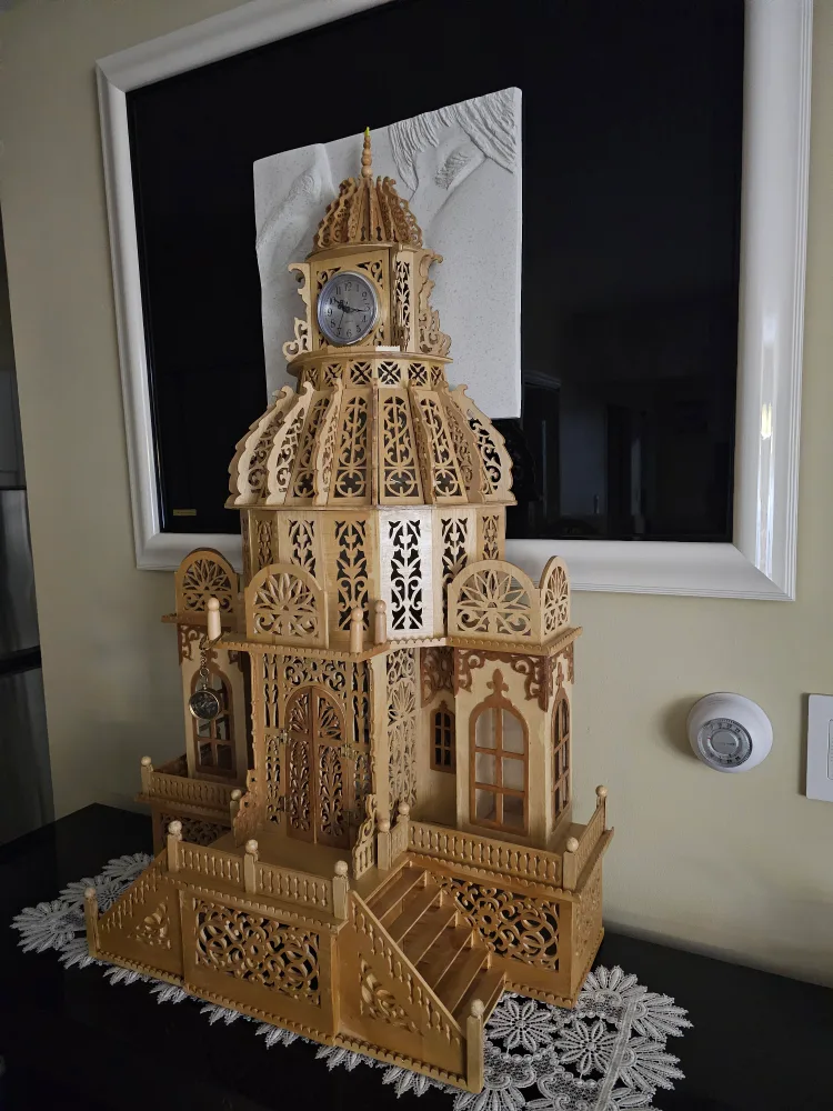 Wooden Fretwork Clock Tower image indicator(2)